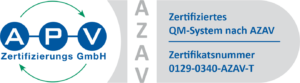 APV-Zertifikat QM 0129-0340 nach AZAV-T